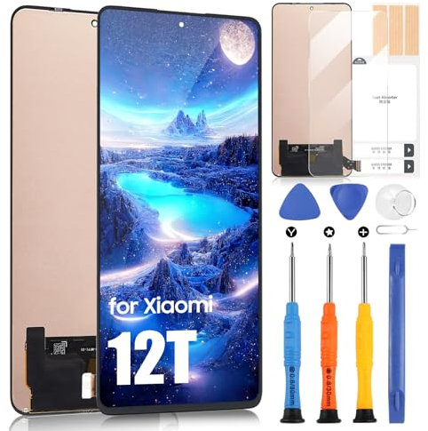 OLED Écran pour Xiaomi 12T 22071212AG LCD Ecran pour Xiaomi 12T Pro 5G 2022 22081212UG LCD Display Écran Tactile Digitizer Assembly Réparation Kit (Noir sans Cadre)