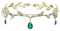 Diyxisk Elfen Schmuck, Bußgeld Elfen Krone, Retro Elfen Kopfschmuck, Hochzeit Braut Diadem, Prinzessin Kristall Haarschmuck Grün, für Cosplay, Hochzeiten und Karnevalsveranstaltungen (Grün)