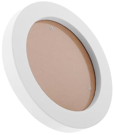 Gatuida Bilderrahmen Holz: Rund Bilderrahmen 15x15 Weiß Fotorahmen Photo Frame Holzbilderrahmen Wand Moderner Deko für Schlafzimmer Wohnzimmer Wand Fotorahmen Wanddekoration 5in