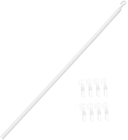 Didiseaon Plastic Blind Tilt Wand and Curtain Pull Rod Hooks, 117cm Detachable Drapery Rod for Vertical Window Blinds Replacement and Opening