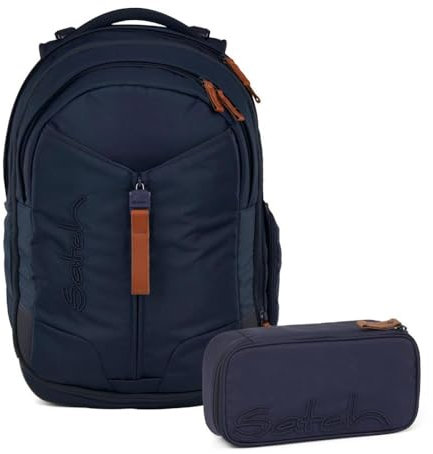 Satch Match Schulrucksack Set 2tlg. inkl. Schlamperbox (Nordic Blue Skandi Edition)