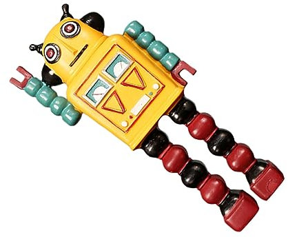 MAGICLULU Retro-Roboter Roboterverzierungen Roboter-schmuck Dekoratives Robotermodell Für Zu Hause Skulpturen Wohnkultur Roboter Weihnachtsschmuck Tischroboter Yellow Harz