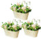 3 Pièces de Grands Pots de Fleurs à Suspendus, Pots de Plantes Suspendus en MéTal avec Crochet Détachable pour Balcon, Jardin, Railings, Intérieur ou Extérieur 28 x 15 x 24 cm (Jaune)