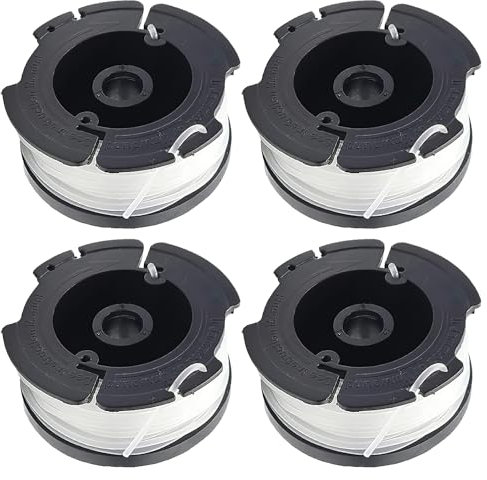 QKEINV Lot de 4 bobines et fil compatibles avec Black Decker, bobine de rechange pour débroussailleuse Reflex AF-100 ST5530-GB GLC3630L20-GB STC1820PC-GB BESTA530-GB BESTA525-GB