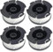 QKEINV Lot de 4 bobines et fil compatibles avec Black Decker, bobine de rechange pour débroussailleuse Reflex AF-100 ST5530-GB GLC3630L20-GB STC1820PC-GB BESTA530-GB BESTA525-GB