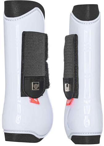 Imperial Riding IRH Lovely Gamaschen, Stilvoller Beinschutz mit TPU-Schale & weichem Neoprenfutter, Stoßabsorbierend & komfortabel für Training & Ausritte, Klettverschluss, Weiß, Full