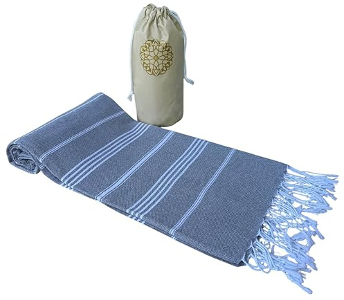 Marry Makes Favors Serviette de voyage, hammam - Serviette de plage - Serviette de bain - Sport - Kilt de sauna - Fine et légère - Séchage rapide - Anthracite - 95 x 160 cm - Gris