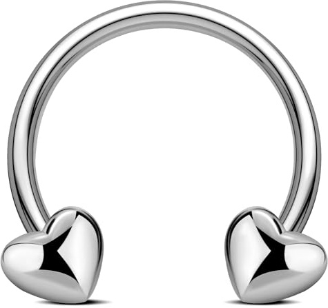 OUFER Body Piercing 16G Titanium Horseshoe Hoop Circular Barbells Earrings Cartilage Helix Septum Nose Lip Rings Externally Tragus Daith Rook Piercings Jewellery