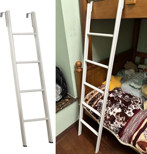 Escalera de pie para litera, escalera de metal resistente para camas individuales y caravanas, segura para niños y adultos