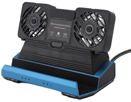 Yanmis 9 In 1 Dockingstation, Handheld Gaming Console Dock mit Dual Cooling Lüfter RGB Hub für Dampfdeck, für Dampfdeck OLED, für ROG Ally, für ROG Ally X, für Legion Go