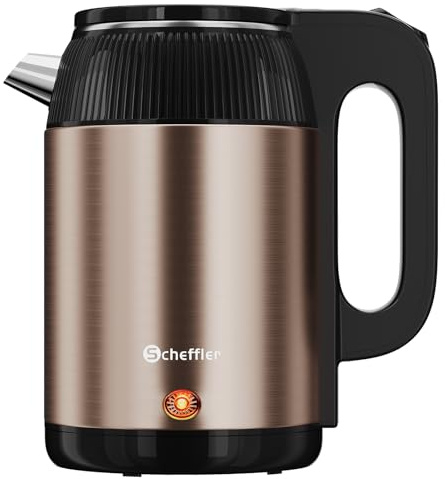 Wasserkocher Edelstahl 2.2 Liter Elektrischer Wasserkocher 1500W Teekocher mit 360°-Basis, BPA Frei, Trockengehschutz Auto-Off LED-Anzeigeleuchte Sprungdeckel Feststehendes Filtersieb, Roségold