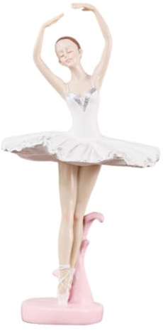 BAZEITFLOW Elegante Ballettmädchen Dekoration aus Kunstharz in Weiß für Tischplatte und Weinschrank als Kreative und Stilvolle Wohnaccessoire Figur
