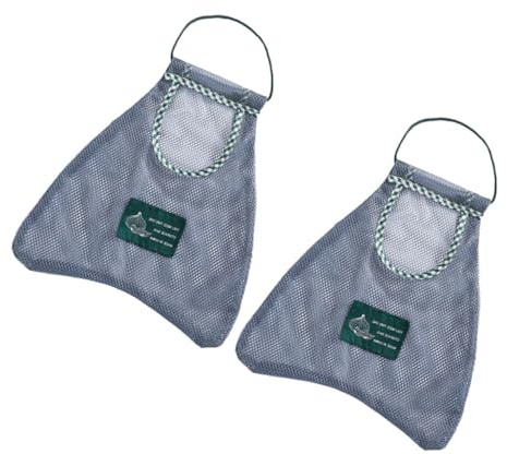 LOORGVEL Küchenaufbewahrungsbeutel Tragbare Wandmontierte Aufbewahrungstaschen 2 Stück mit Bequemem Griff aus Polyester und PVC Waschbare Netztaschen für Obst und Gemüse