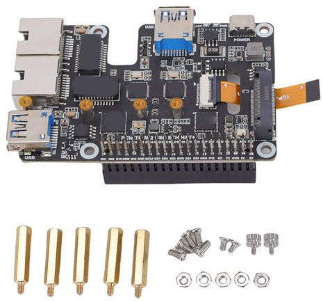 Plyisty PCIe zu USB 3.2 Gen1 M.2 NVMe Adapter, 2,5G Ethernet Port mit VL805 Controller Chip, für RasPi 5 und 2230 2242 2260 2280 M.2 SSD
