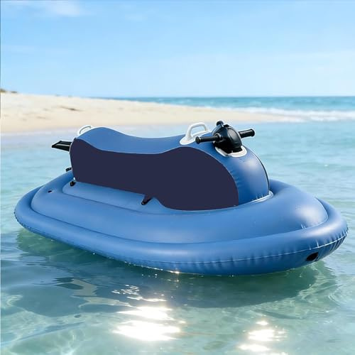 2 In 1 Inflatable Jet Ski + Water Scooter – Foldable Motorized Pool Float, 500W Propulsion, 10000/16000mAh Battery, 3-7km/h, 10-Speed Remote, For Sea Diving And Swimming(Blue,500W16Ah)