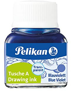 Pelikan 201616 Inchiostro China 523-12, Viola Blu, 10 ml in Vetro, Utilizzabile su Carta, Cartoncini da Disegno e Film Opacizzati