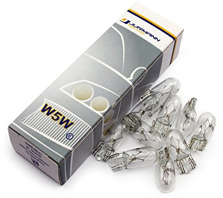 Jurmann Trade GmbH® 10x Stück CLEAR 12V 5W W5W T10 Glassockel Halogen Lampen Autolampen Glühlampe NEU