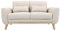 Miliboo Canapé scandinave 2 Places en Tissu Beige et Bois Clair EKTOR
