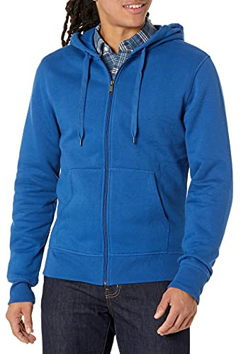 Amazon Essentials Felpa con Cappuccio e Cerniera Integrale in Pile (Disponibile nelle Taglie Big & Tall) Uomo, Blu, L