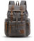 FANDARE Retro 15.6 Pulgadas Mochila para Portátil Portátil Portátil Al Aire Libre Viaje Trabajo Estudiante Senderismo Bolsas Escuela Daypack Lona, Gris, Medium, Mochila de Ocio
