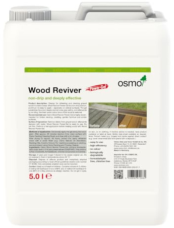 Osmo Wood Reviver Power Gel 5L – Restores Greyed Exterior Wood – Revives Natural Timber Colour – Deep-Cleaning Gel for Decking, Cladding & Garden Furniture
