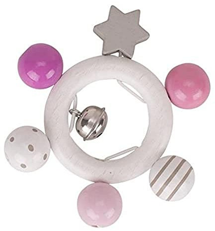HEIMESS - Rassel Fuchsia, Grau, Weiß, Plüschringe (764940)