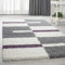 HomebyHome Shaggy Teppich 200x300 Wohnzimmer (200 x 290 cm) - Hochflor Teppich Lila, Grau und Weiss Extra Weich und Flauschig - Bettvorleger Teppich für Schlafzimmer, Küchenläufer - Carpet, Halı