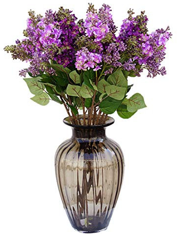 Calcifer 10 tallos (3 ramas/tallo) 27.56'' Artificial Lila/Syringa vulgaris L. Ramo de flores artificiales para bodas, fiestas, hogar, jardín, oficina, tienda, decoración (morado)