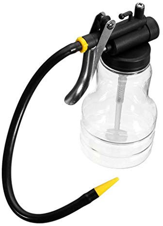Topker Car Universal Long Nozzle High Pressure Pump Oiler Lubrication Oil Can Feed Oil Spray Tool Bottle 250ml Capacity