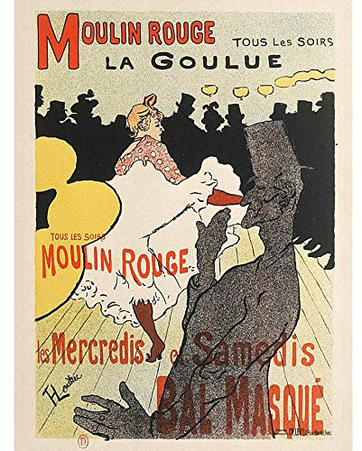 Artery8 Toulouse-Lautrec Dancer La Goulue Moulin Rouge Advert Extra Large XL Wall Art Poster Print Tänzer Werbung Wand Poster drucken