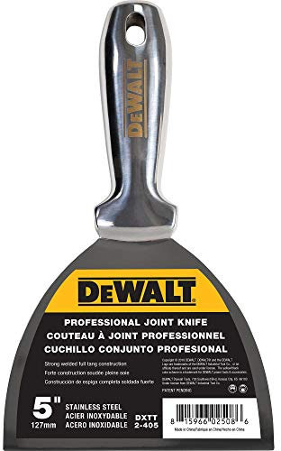 DEWALT Couteau à joint en acier inoxydable de 12,7 cm | Lame de mastic en métal poli de qualité supérieure | 2-405