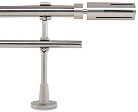 GCurtain Bastone per Tende Palo Set di Aste Doppie Estensibile Facile Installazione Resistente Elemento Decorativo Elegante Diametro1 - 1 1/8 (25-28 mm) - Meteora / 66-120 (170-310cm)