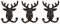 BigDean 3x Wandhaken Hirsch 2er Haken Gusseisen Garderobenhaken Werkzeughalter 9,5 x 4,5 x 12,5 cm