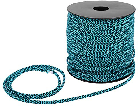 Guy Ropes 50M 4MM Thick 7 Outdoor Cuerda de Supervivencia para Acampar al Aire Senderismo Tiendas de toldos(Azul y Negro)