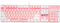Qisan Mechanical Gaming Keyboard Wired White Backlit Keyboard Blue Switches Full Size 104 Keys US Layout-White and Pink