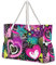 Mnsruu Strandtasche, Herzen, Punkte, große Schultertasche, Strandtasche, Baumwollseilgriffe, Reisetasche für Frauen
