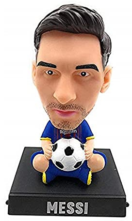 AUGEN Super Hero Messi Actionfigur Limited Edition Wackelkopf mit mobiler Halterung für Auto-Armaturenbrett, Bürotisch & Studiertisch (1 Stück), Kunststoff