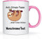 Print-Klex Tasse mit Namen und Anti Stress Motiv Bedruckt Namentasse Namensbecher mit Anti Stress Motiv Geschenktasse Weiß/Rosa Kaffeebecher Spruchtasse Keramik mit Druck 330ml Tasse mit Text