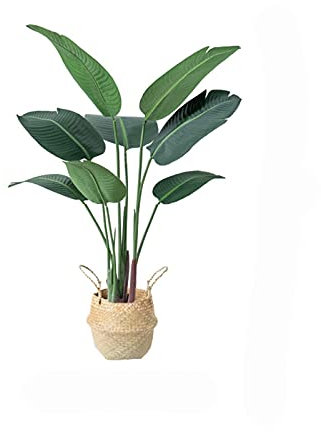 XXXXW Handmade Tropical Artificial Tree Plant 47 Inch, Faux Fake Palm Plants, Fake Tree for Garden Hotel Terrace Decoration(Banana Leaf) Fake Plant