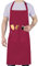 LEFUNDA® Grembiule da Cucina, Grembiule impermeabile con 3 Tasche, Grembiule da Barbecue, Regolabile con Nastri Lunghi, Per Uomo e Donna, Cucina, BBQ, Ristorante, Caffè (Rosso)