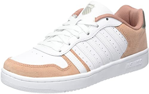 K-Swiss Damen Court Palisades Sneaker, White/Cork/Champagne, 41.5 EU