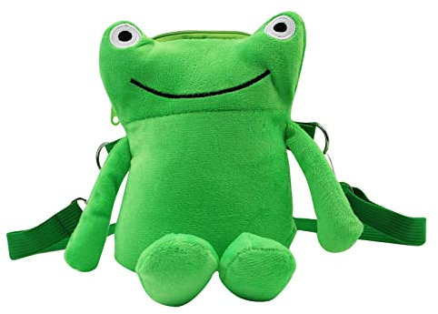 Mauqfra Cartoon Crossbody Umhängetasche Niedlicher grüner Frosch Geldbörse Tote Bag Messenger Clutch Plüsch Tasche Handtasche für Frauen, Lgn, Einheitsgröße