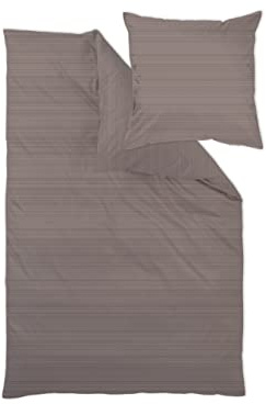 Curt Bauer Mako-Brokat-Satin Bettwäsche-Garnitur Dessin 9033 BENTE Farbe chocolate-256 Größe 135x200+80x80cm