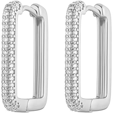 Heideman Ohrringe Odilla Damen Set Edelstahl Ohrcreole Zirkonia weiß | Creolen-Set mit Glitzerstein zum Wechseln, als Geschenk zu Weihnachten, nickelfrei und leicht