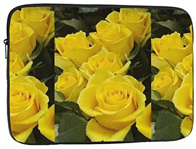Yellow Roses Stoßfeste tragbare Laptop-Tasche – 12 Zoll Geschäftsreisen, Reisen, Schule, Büro, für den täglichen Gebrauch