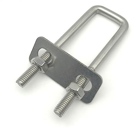 TEN-HIGH Boulon en U M6 x 40 x 95mm carré en acier inoxydable 304 avec écrous, plaque de cadre, rondelles rondes (10PCS)