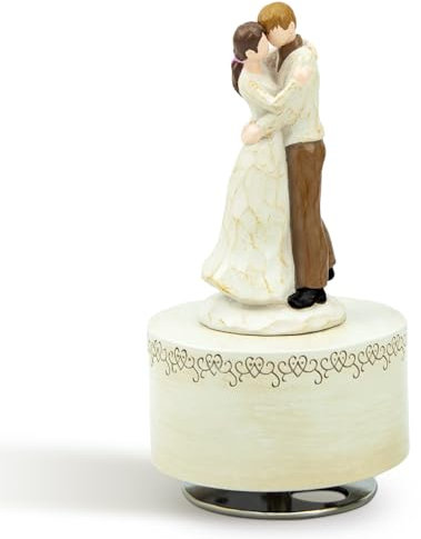 YT3 Studio Paar-Spieluhr-Figur, geformte, handbemalte Musikfigur, Geschenke, umarmende Statue, Spieluhr für Ehefrau-Liebhaber, Geburtstag, Jahrestag, Valentinstag, Spielen kann nicht helfen, sich zu