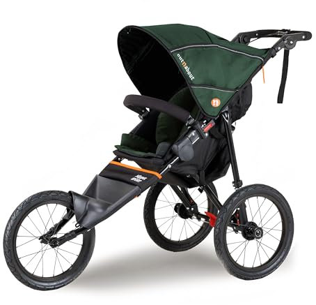 Out ‘n’ About Nipper Sport Stroller - Jogging Pushchair - Newborn to 4 Years - Lightweight All-Terrain Buggy with Rain Cover Included - Running Buggy - Jogger Pram - Stroller in Sycamore Green