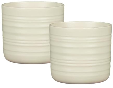 Scheurich Cottage, Blumentopf 2er Set aus Keramik, Farbe: Silent Green, 16,6 cm Durchmesser, 15,3 cm hoch, 2,6 l Vol.