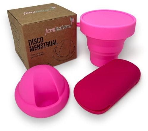 Disco Menstrual Premium, Kit de Disco Menstrual Reutilizable con Esterilizador y Estuche, Copa Menstrual para Relaciones, Copa Menstrual de Silicona, Alternativa a Tampones y Compresas (S-Pequeño)